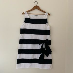 Moschino Cheap & Chic Striped Mod Goth Preppy Bow Shift Dress 10